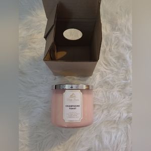 Bath and body works champagne toast 3 wick candle new in box